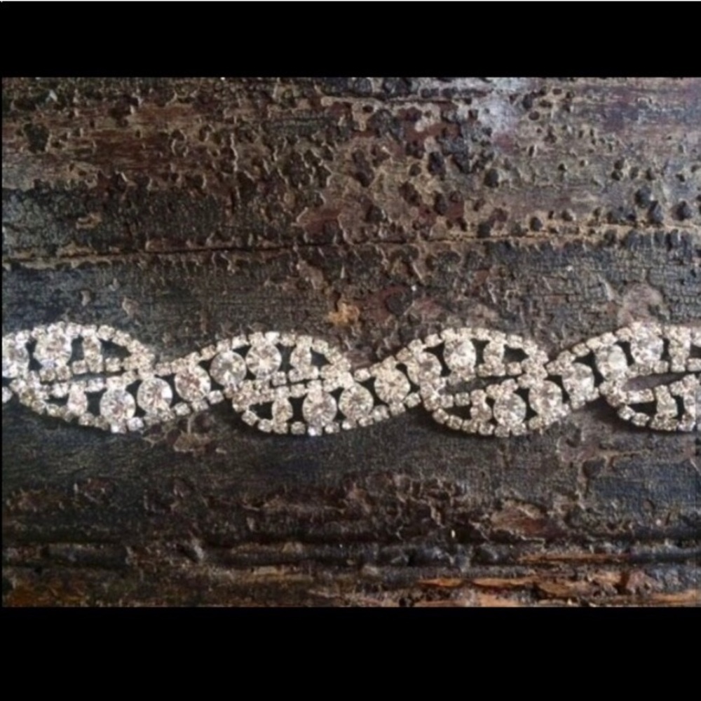 Rhinestone bridal/prom white ribbon belt